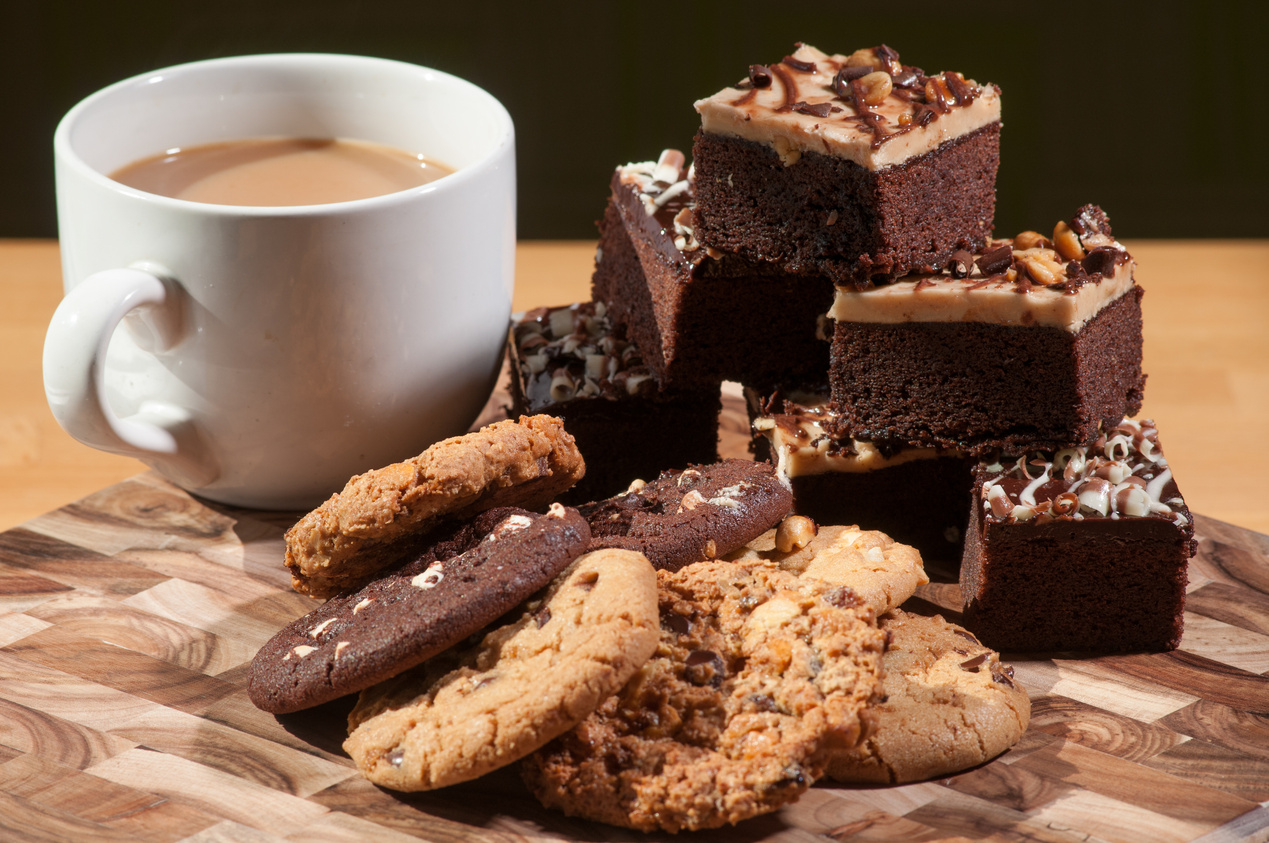 Assorted Cookies and Brownies with Coffee